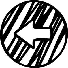 Left Arrow Sketch Circle Sticker Outline Svg File, Free Vectors File